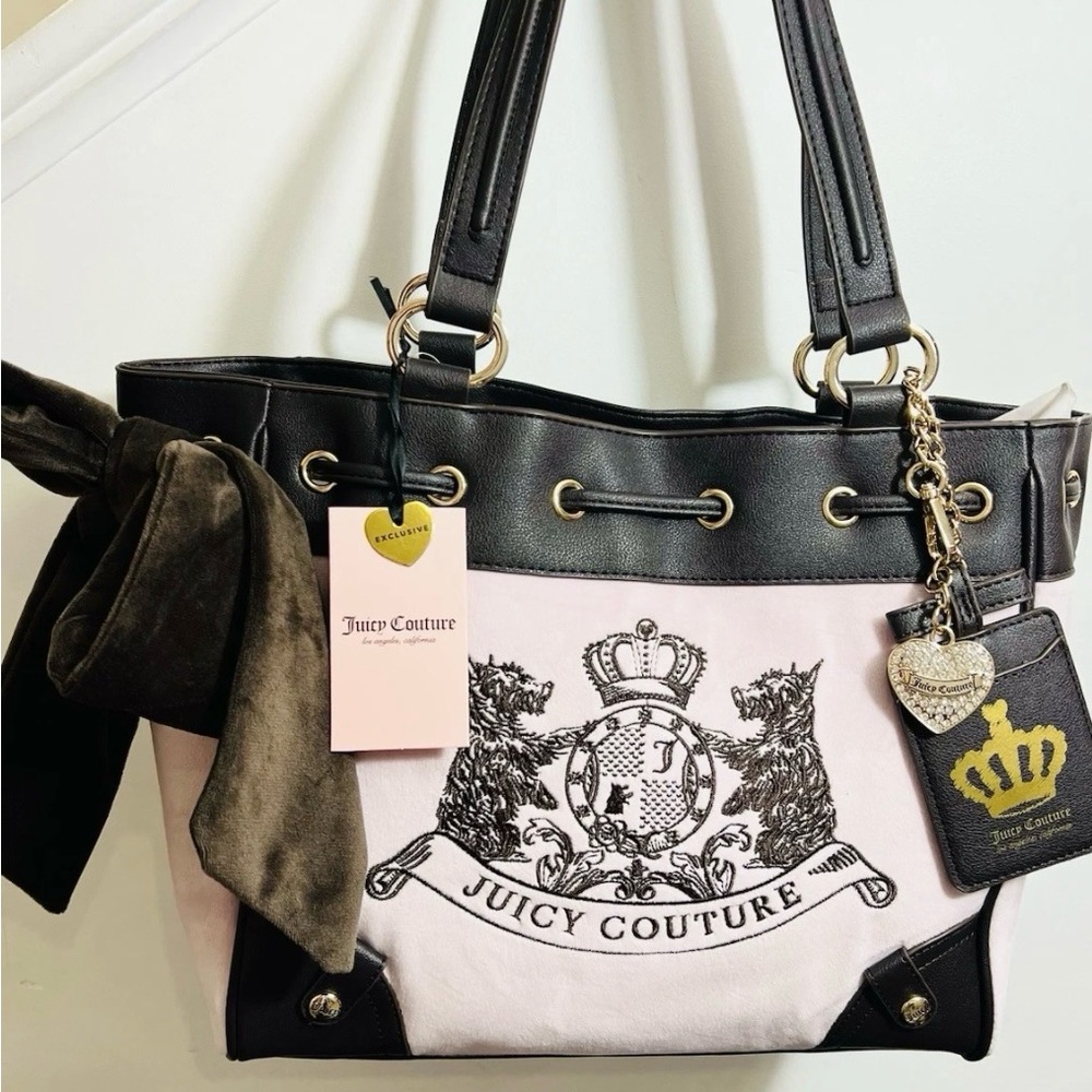 Juicy Couture Black and Light Pink Crest Tot